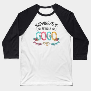 Happiness Is Being A Gogo Wildflowers Valentines Mothers Day Baseball T-Shirt
